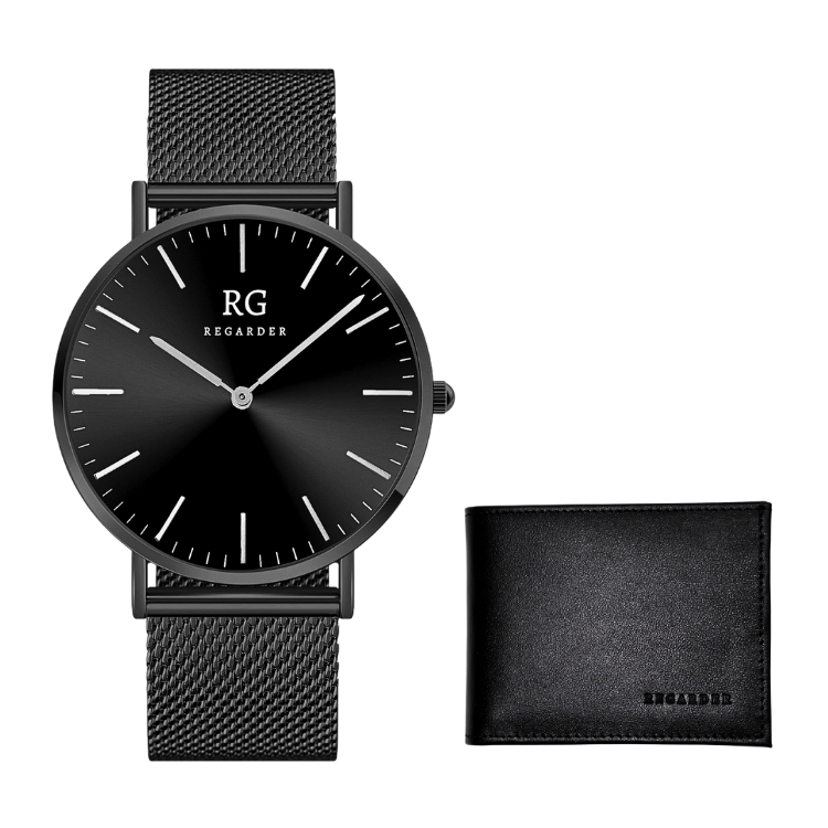 SET LUXURY DIAMANTE NEGRO + BILLETERA